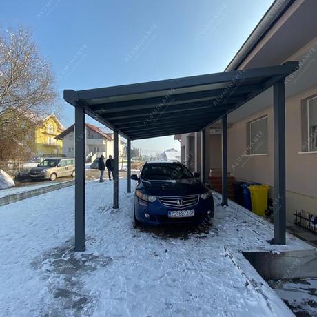 Carport with a transparent PRADA glass roof