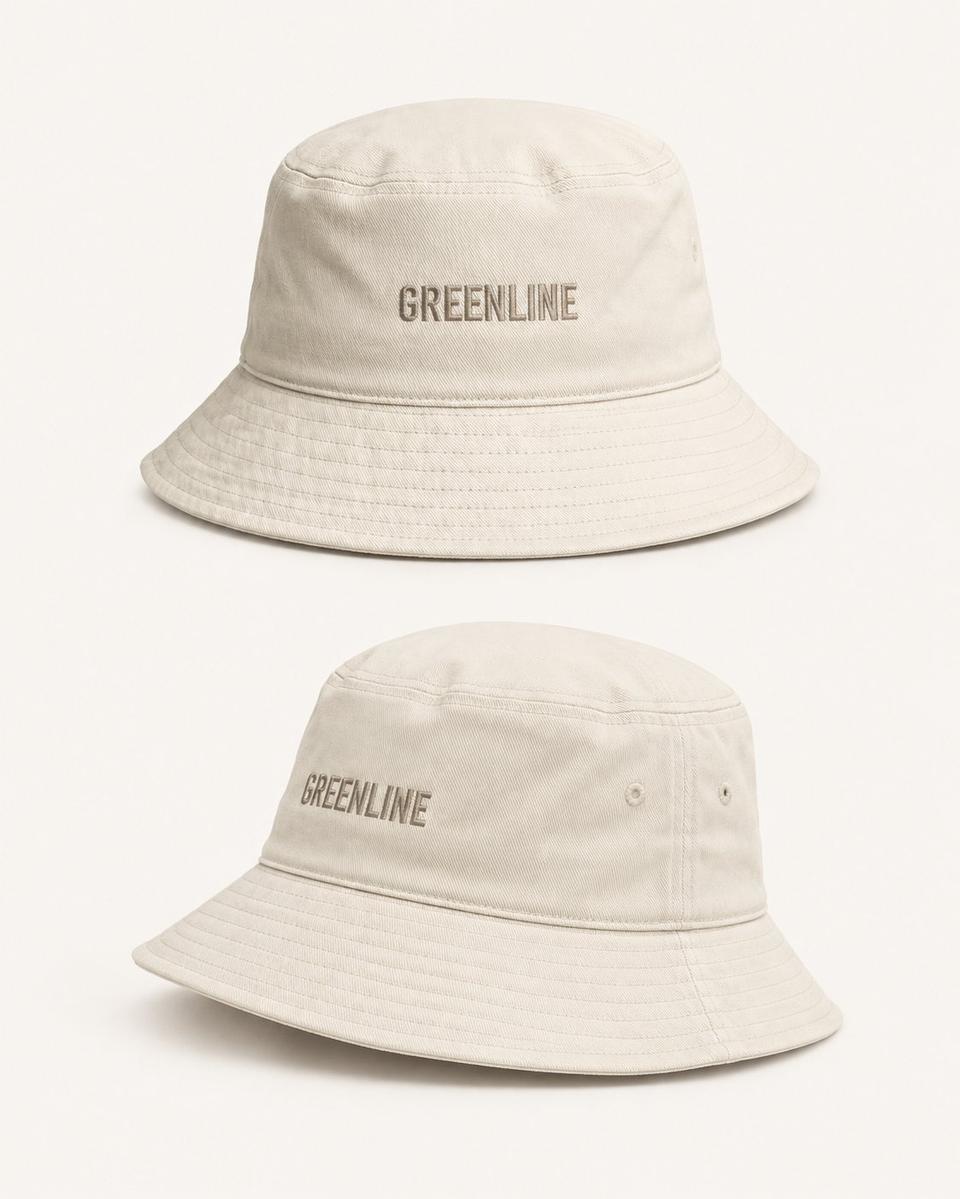 Бежевые панамы с вышивкой GREENLINE на бортах