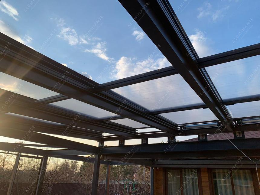Automatic sliding glass roof 14&nbsp;×&nbsp;6 m with sliding glass on the perimeter, photo 2