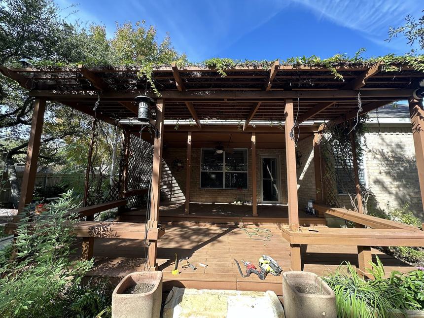 17-year-old wood deck restoration Austin TX — before