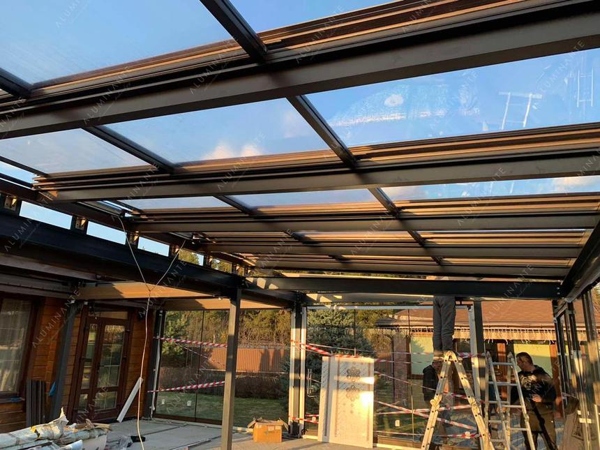 Automatic sliding glass roof 14&nbsp;×&nbsp;6 m with sliding glass on the perimeter, photo 3
