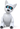 Cute white AI Robot Dod sitting and looking at the user
