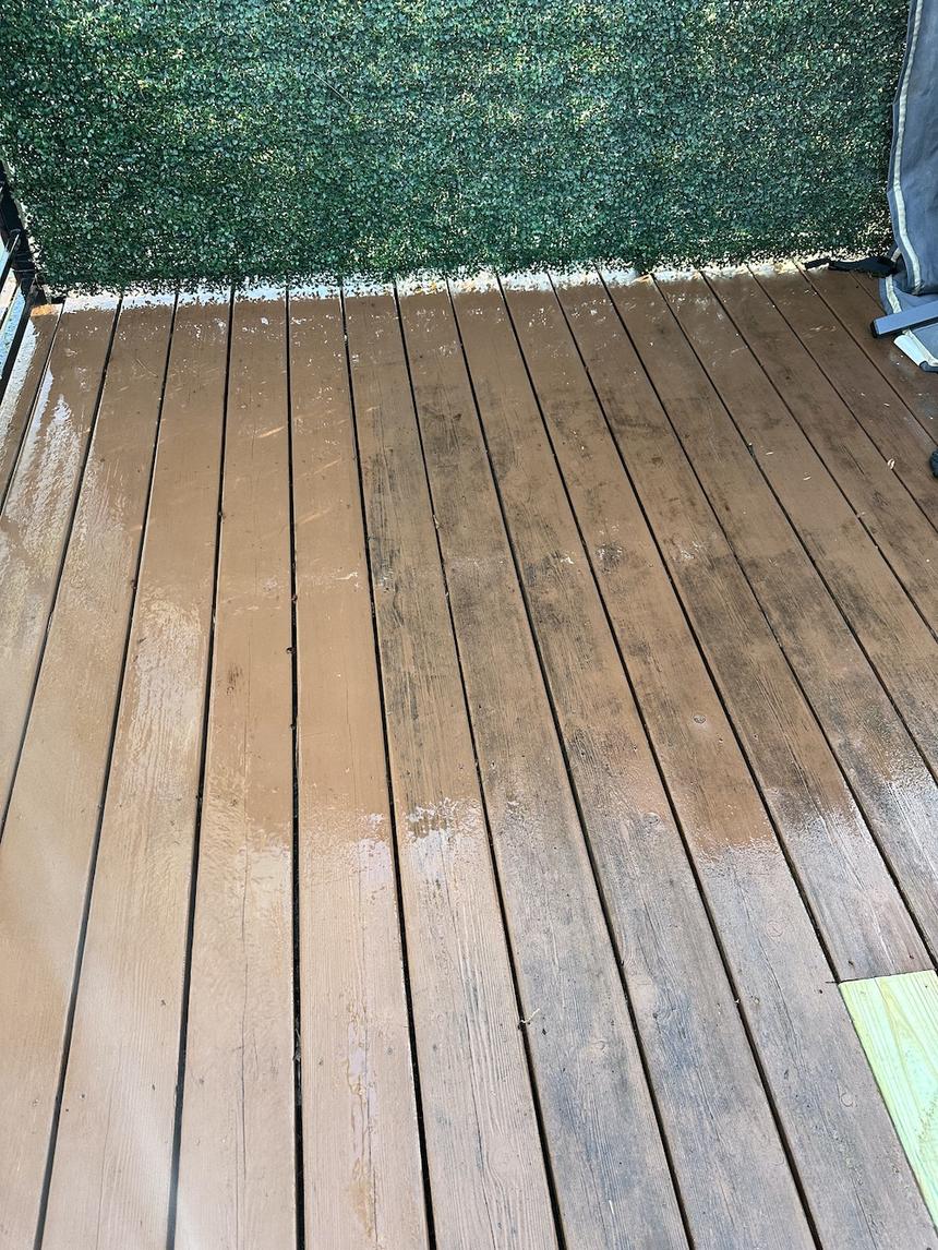 Downtown Austin wood terrace floor repair and painting — photo 4